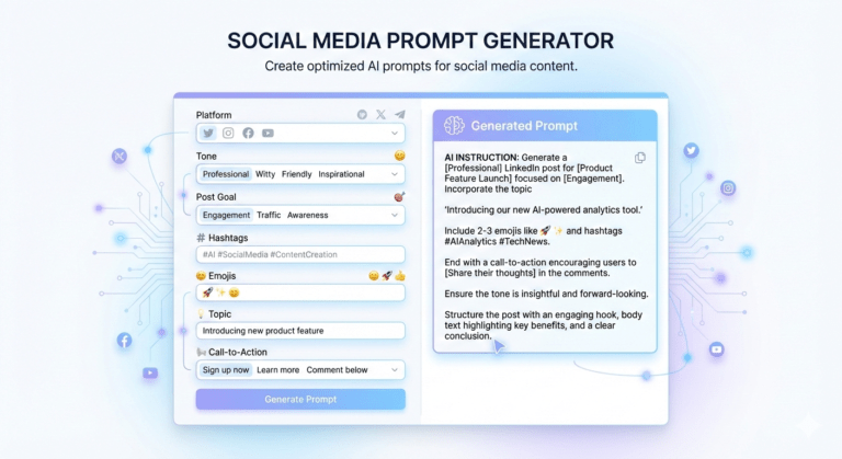 Social media prompt generetor